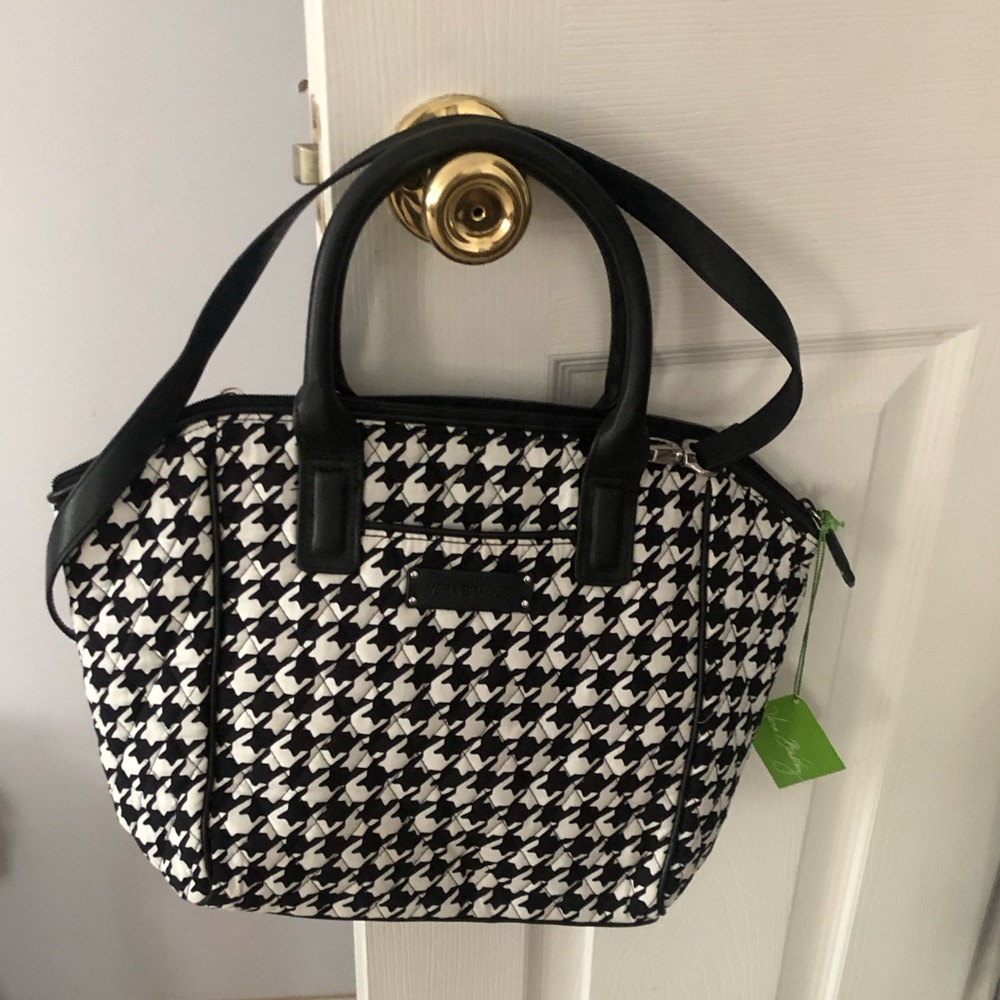 Vera Bradley trimmed satchel houndstooth